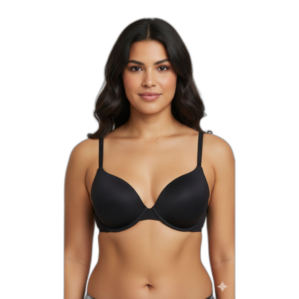 Calvin Klein Black T-Shirt Bra 34DD Memory Touch